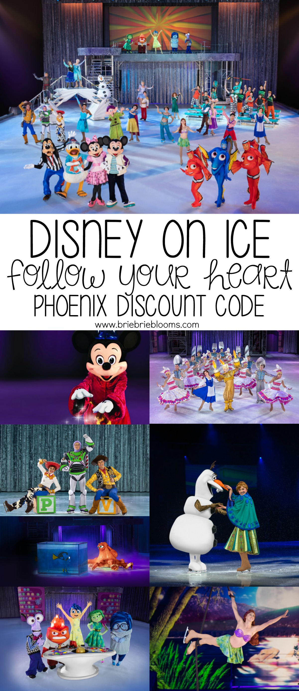 Disney On Ice Follow Your Heart is in Phoenix January 18-21. Use the Phoenix Discount Code for 20% off your tickets to see favorite Disney•Pixar characters.