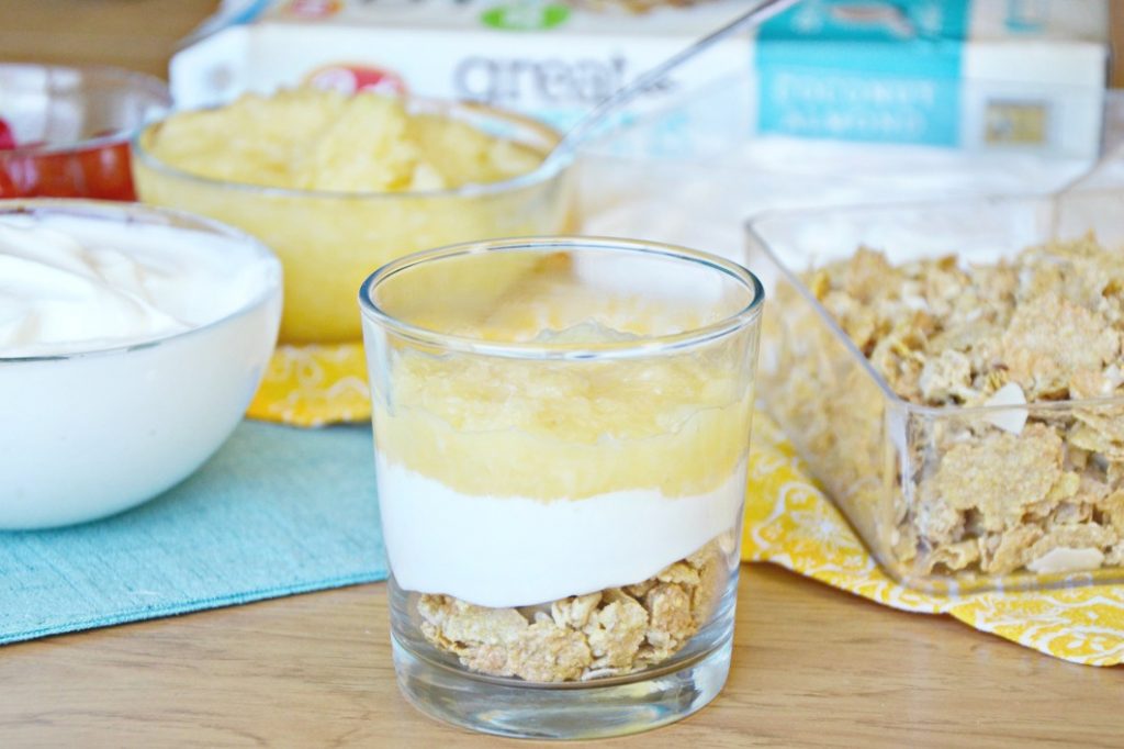 The Pina Colada Breakfast Parfait is a fun presentation with nutritious ingredients for your family to get the great start they need each day.