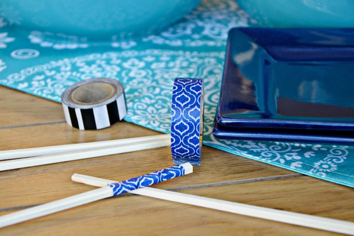 Washi tape and wooden chopsticks are a fun way to learn about a different culture from home.