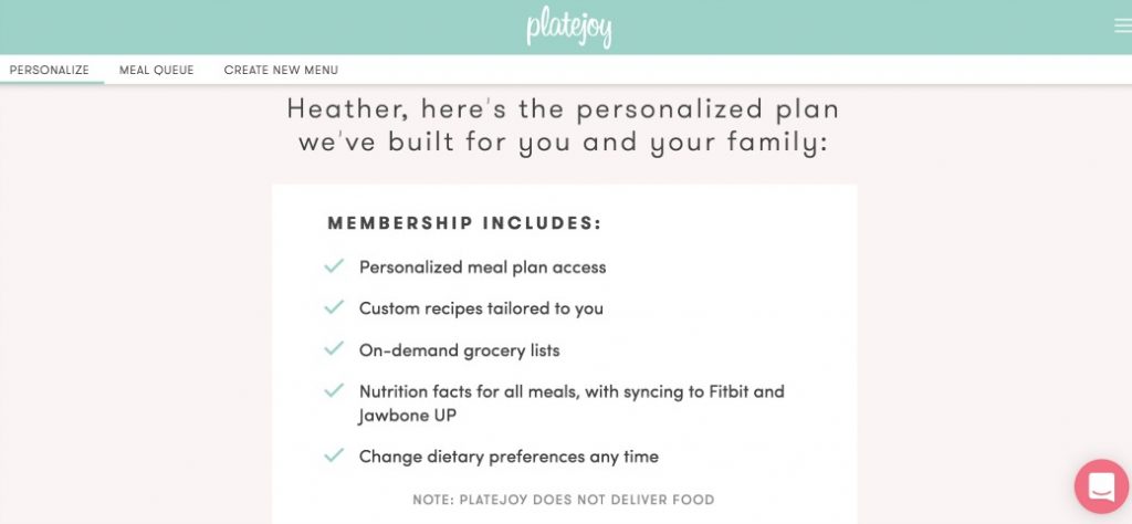 PlateJoy is a personalized meal planning service that makes healthy eating easy. The customized plan is easy to follow and caters to your family's needs.