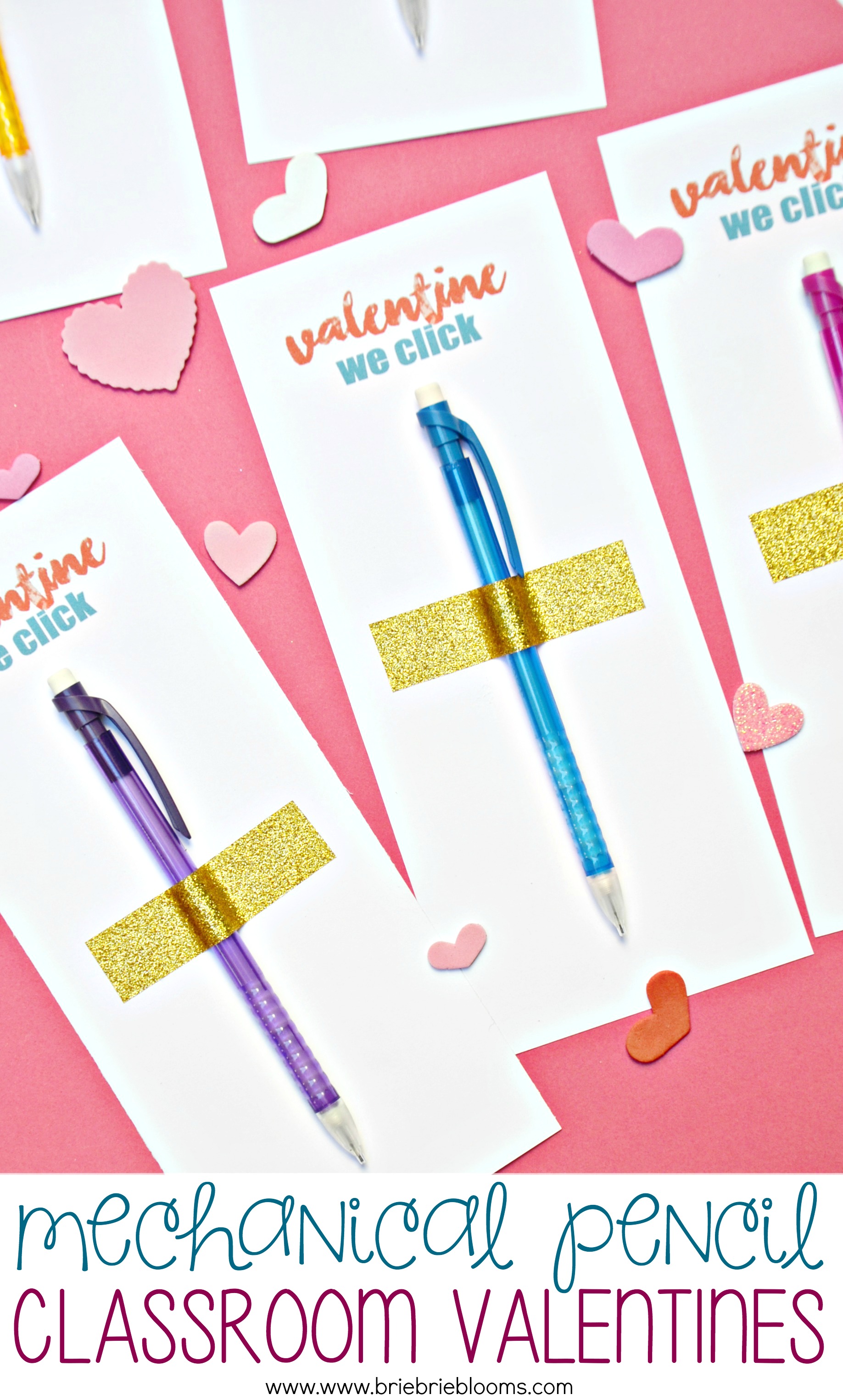 Mechanical pencil valentines are perfect for a candy free Valentine's Day classroom party. Print my free printable and pick up a $5 bag of pencils!