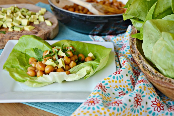 Garbanzo beans lettuce wraps are great for busy evenings because they are quick to prepare.