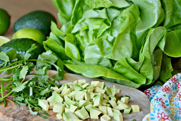Prepare your garnish while the beans are cooking for your garbanzo beans lettuce wraps.