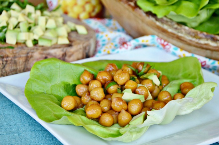 Garbanzo beans lettuce wraps are an easy recipe for some meal time variety.