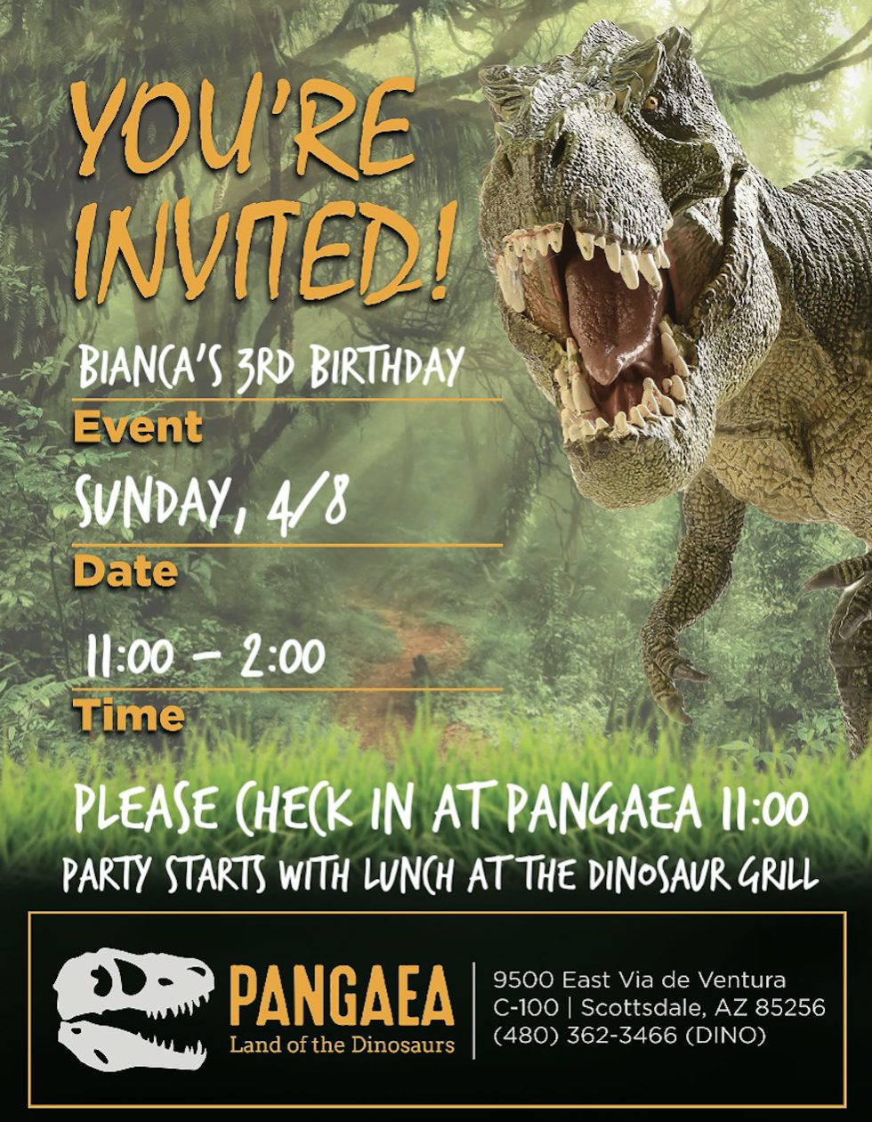 Plan the ultimate dinosaur party with this free dinosaur party printable invitation!