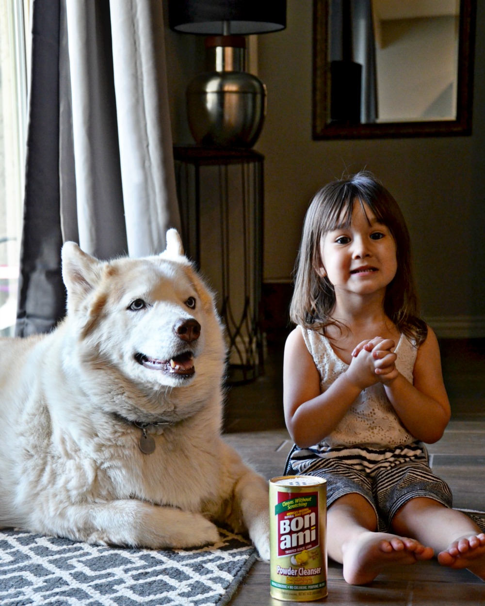 We use Bon Ami in our home because it's a nontoxic cleanser you can be comfortable using around kids and pets.