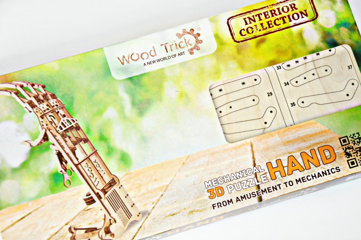 The Summer STEM Project mechanical 3D puzzle hand from Wood Trick is fun for the entire family.
