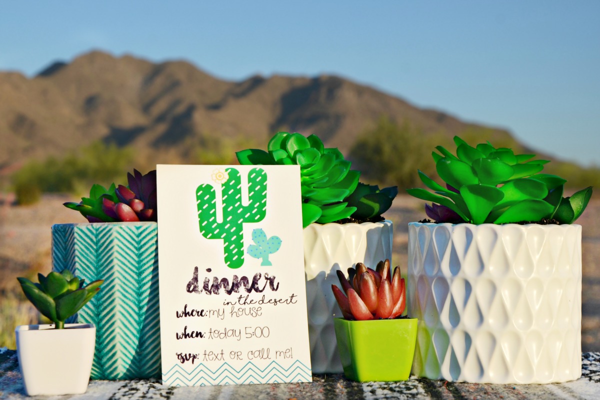 Use this cute printable invitation for your Dinner in the Desert party!
