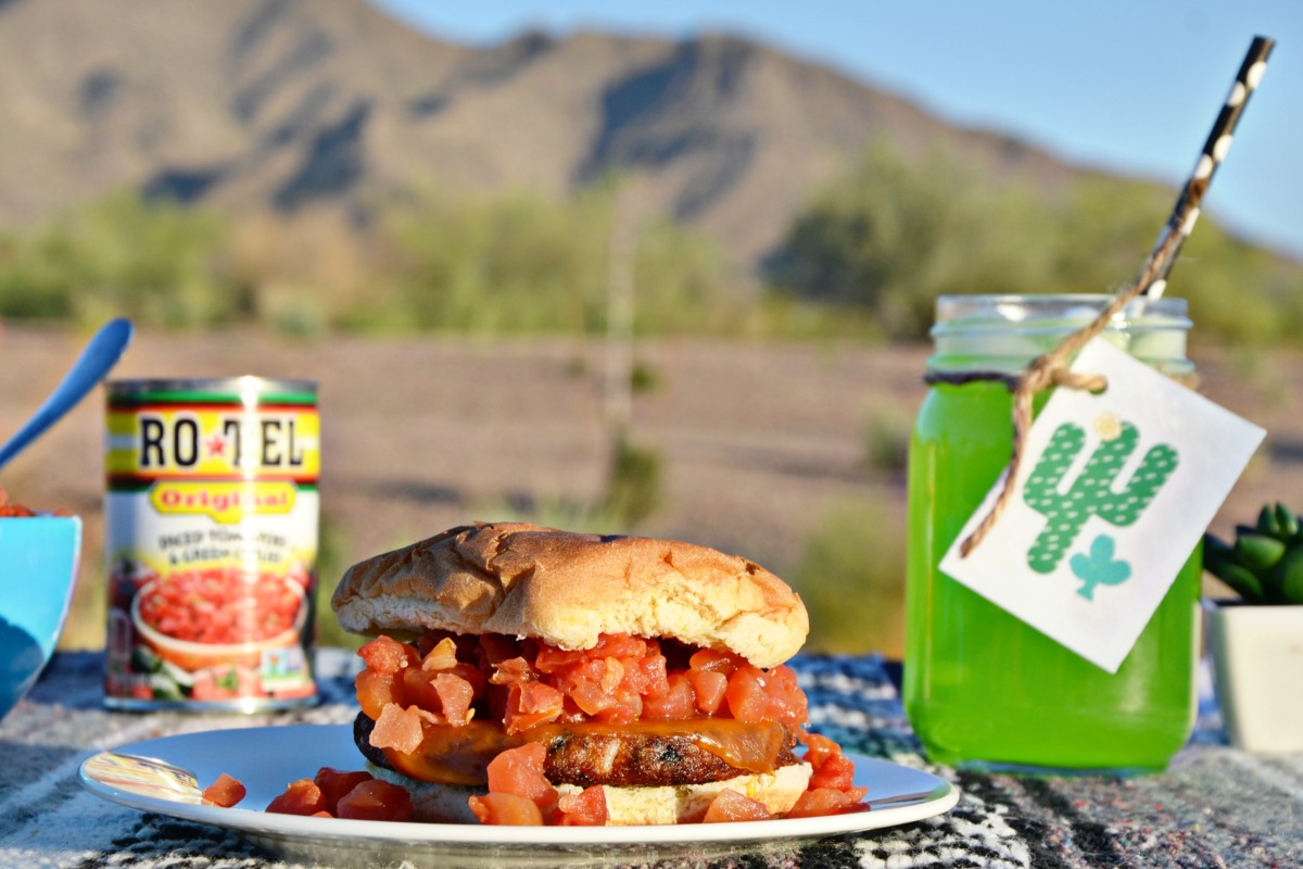 Make this Southwest Black Bean Burger with MorningStar Farms® Spicy Black Bean burgers to serve at your Dinner in the Desert Burger Bar Party.