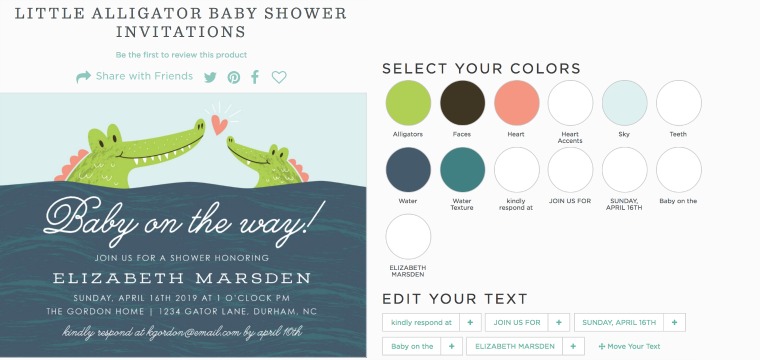 Easily design a baby shower invitation with Basic Invite.