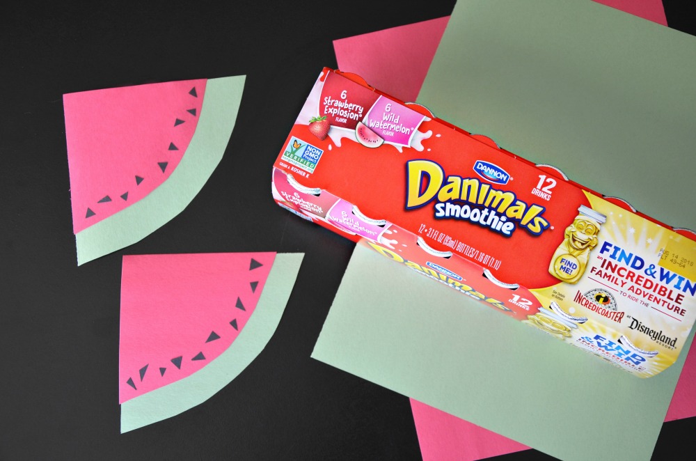 Cut out watermelon shapes to make reusable lunch box notes.