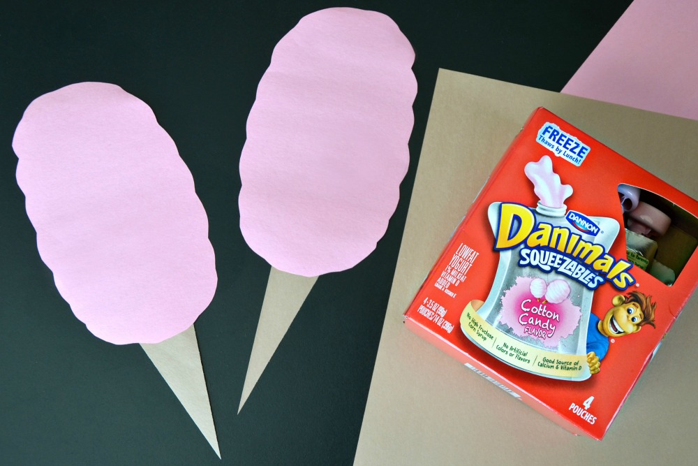 Cut out cotton candy shapes to make reusable lunch box notes.