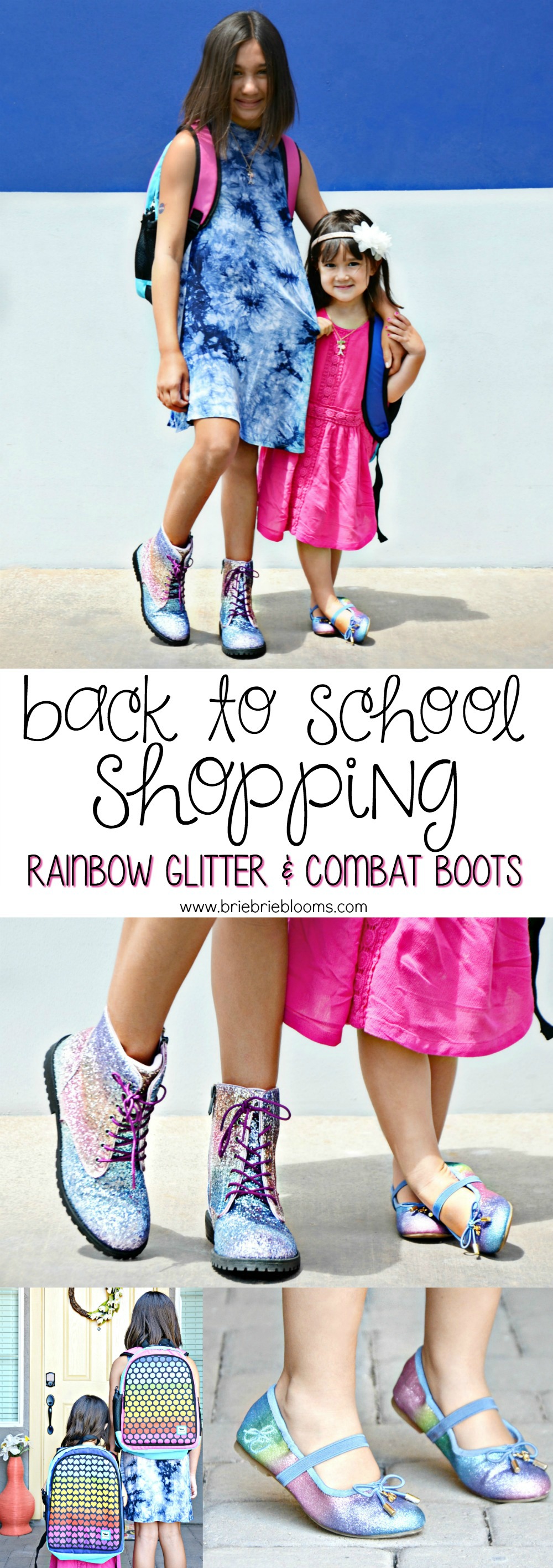 Rainbow glitter and combat boots have my daughters excited for back to school shopping. 