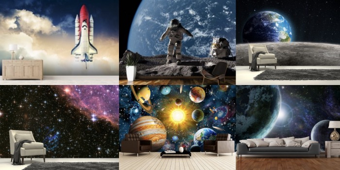 Wallsauce murals have an excellent selection of space murals for your child's bedroom.