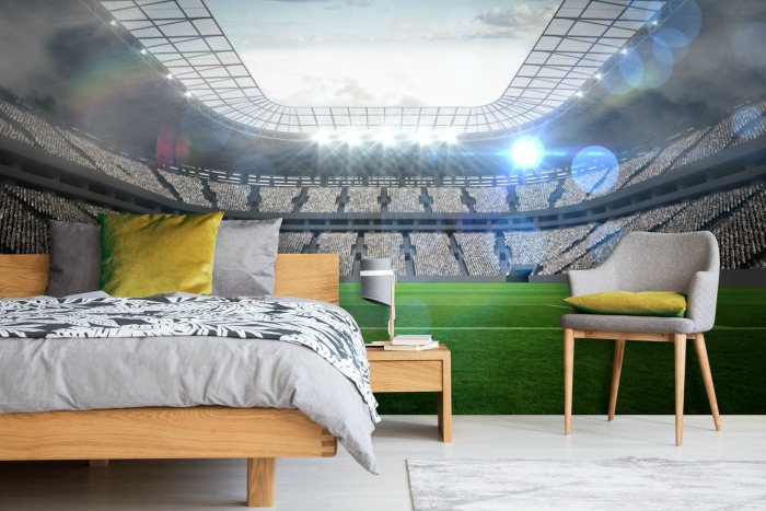 Made to measure sports stadium wall murals are an excellent addition to your child's bedroom.