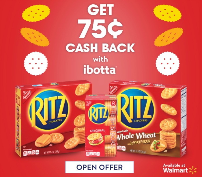 Get cash back on your RITZ Crackers at Walmart purchase with Ibotta.