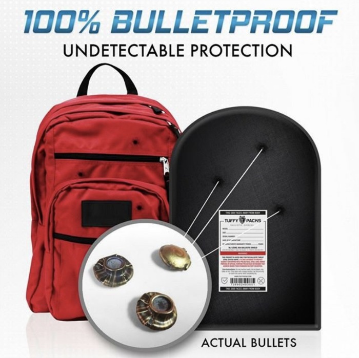 Lightweight bulletproof backpack inserts are superhero shields we hope our child never needs to use at school.