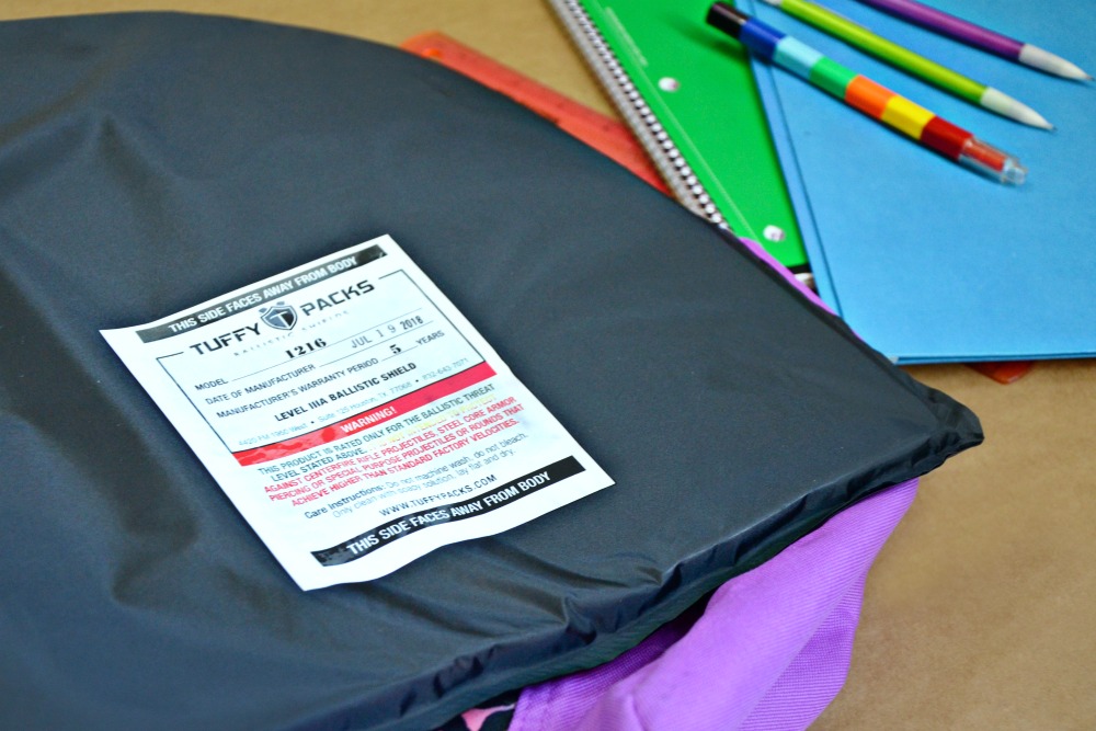 Lightweight bulletproof backpack inserts weigh 20 ounces and are fully concealed in your child's backpack.
