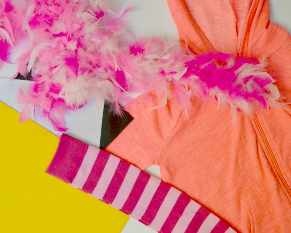 Make an easy DIY flamingo costume with these supplies.