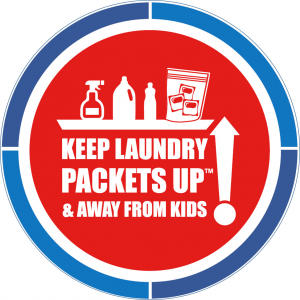 Keep laundry packets up and away from kids!