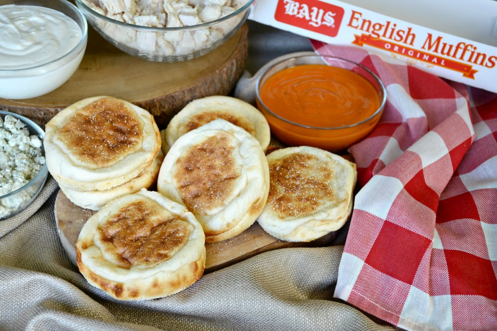 Bays English muffins are so good! Use them to make these easy English muffin spicy hot wings party bites.
