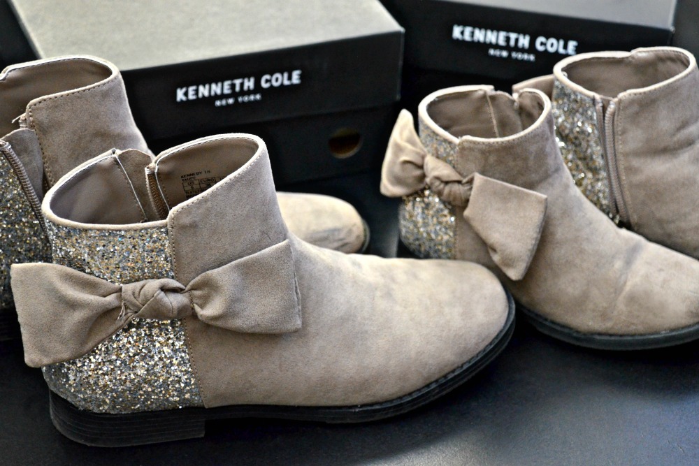 The Kenneth Cole New York Kennedy Tie glitter booties are available in youth and toddler sizes.