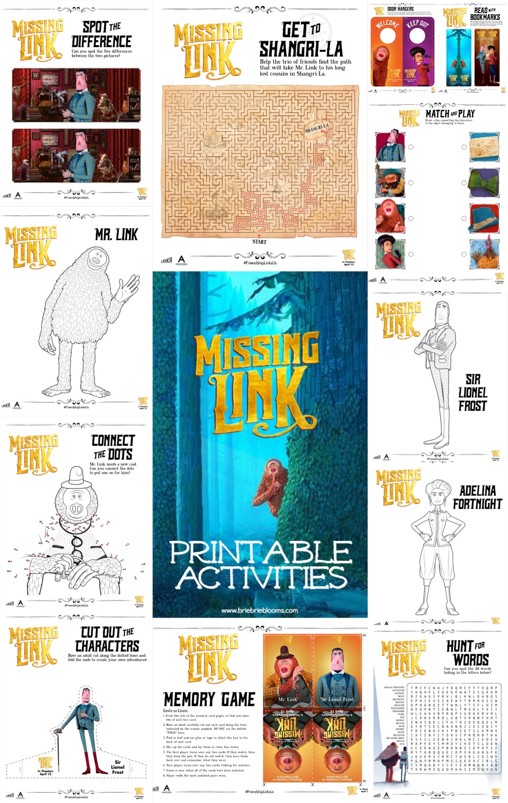 These Missing Link printable activities are a perfect way to prepare for the movie in theaters April 12.