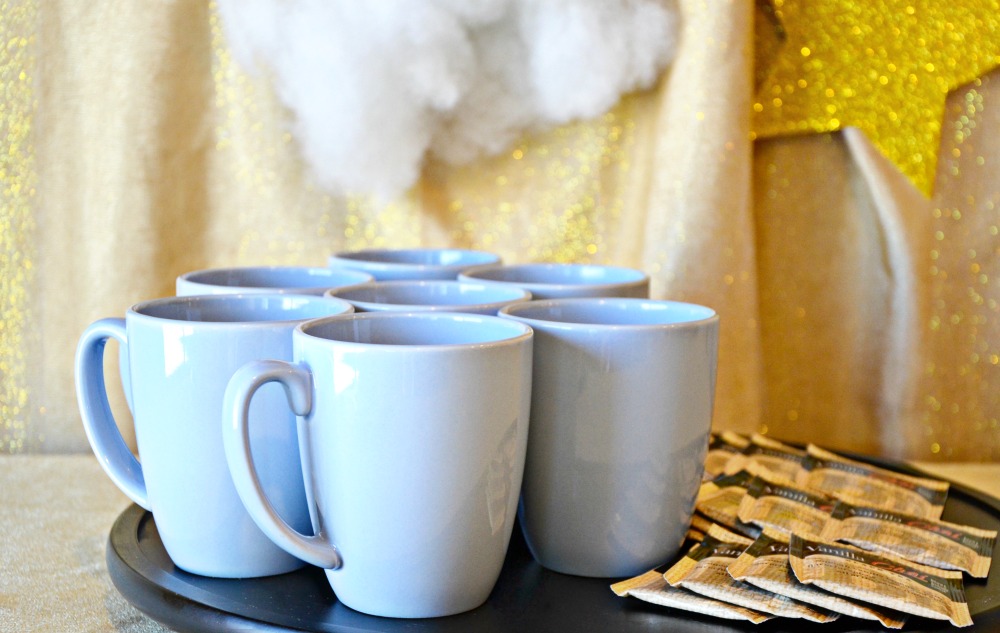 For a tea bar add mugs and a kettle with warm water to your party table and include the basics - favorite tea bags, cream, honey, sugar and syrups. 