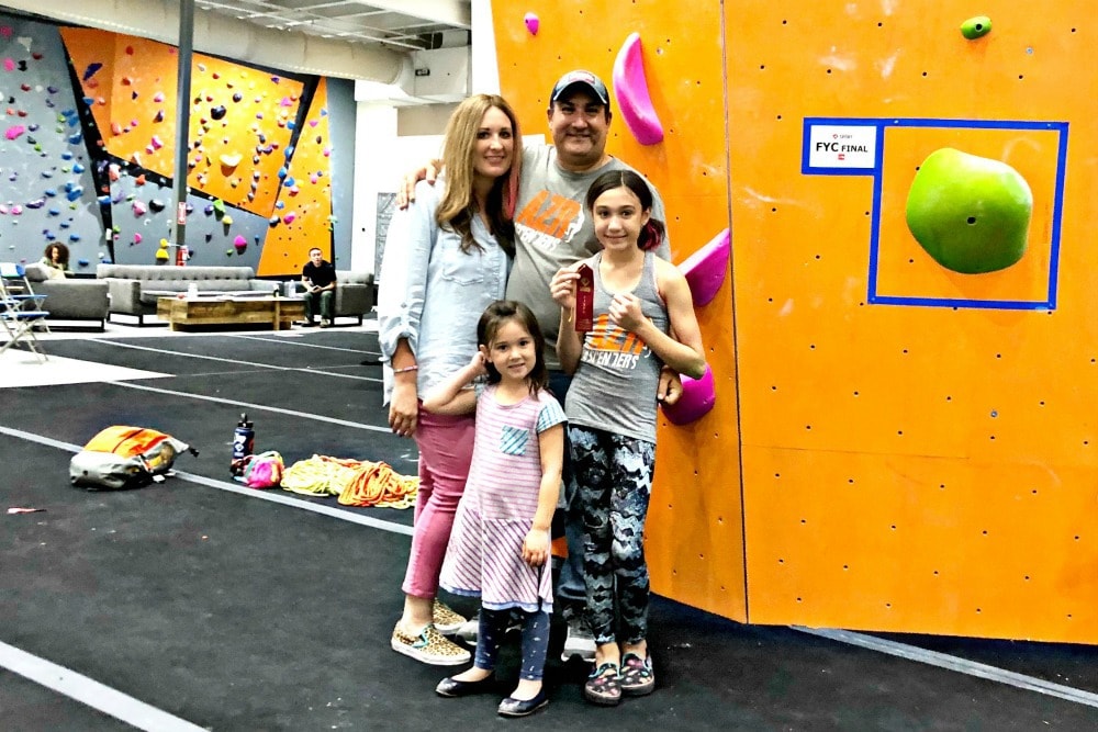 A lot of our family time revolves around kids sports and rock climbing has been a great activity to get us all active together.
