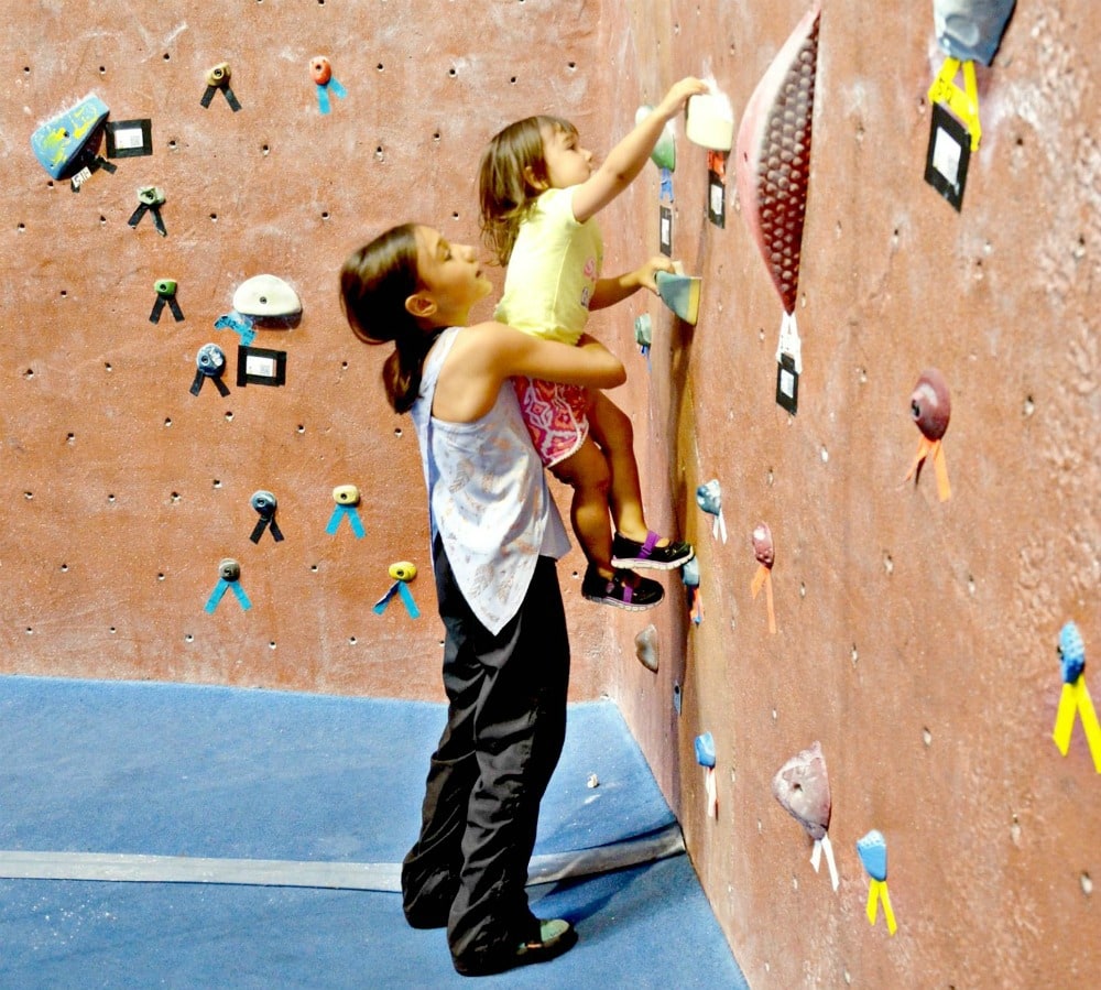 These sisters have been rock climbing together since before little sister could get on the wall by herself.
