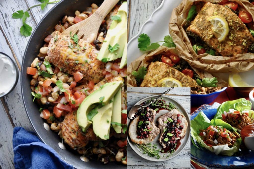 The Always Eat After 7PM book is full of recipes like these tasty dinners.