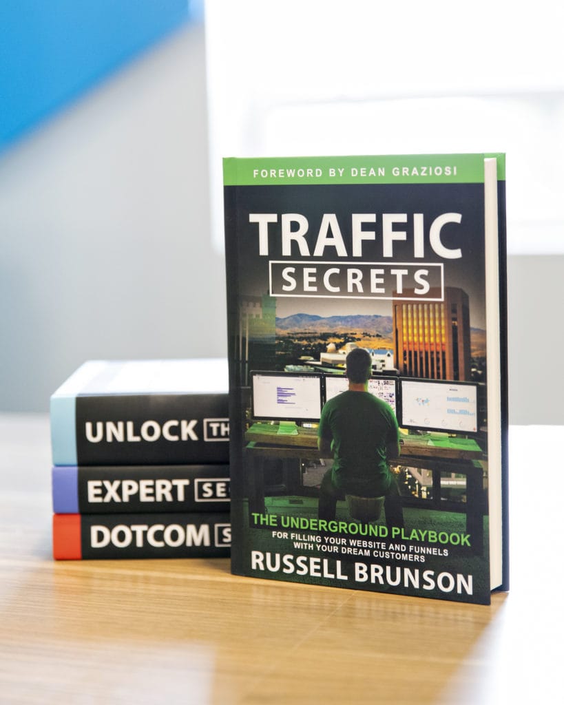 Traffic Secrets: The Underground Playbook by Russell Brunson, including the 30-day challenge, is now available for purchase.